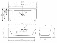 Ванна акриловая ABBER AB9331-1.6 L 160х75 схема 2