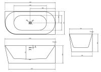 Акриловая ванна ABBER AB9258-1.7 R 170х78 схема 2