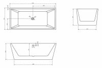 Ванна акриловая ABBER AB9224-1.7 170х80 схема 2