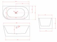 Акриловая ванна ABBER AB9257-1.5 R 150x78 схема 2