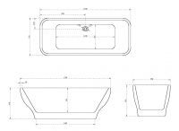 Ванна акриловая прямоугольная ABBER AB9220 170х70 схема 2