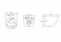 Комплект подвесной унитаз ABBER Bequem AC1100 белый с инсталляцией AC0105 и кнопкой AC0120 хром схема 9