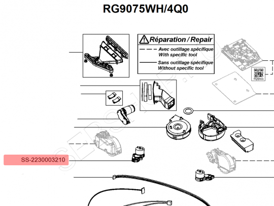 Мотор щётки левый робота-пылесоса TEFAL X-PLORER SERIE 130AI моделей RG9075, RG9077. Артикул SS-2230003210.