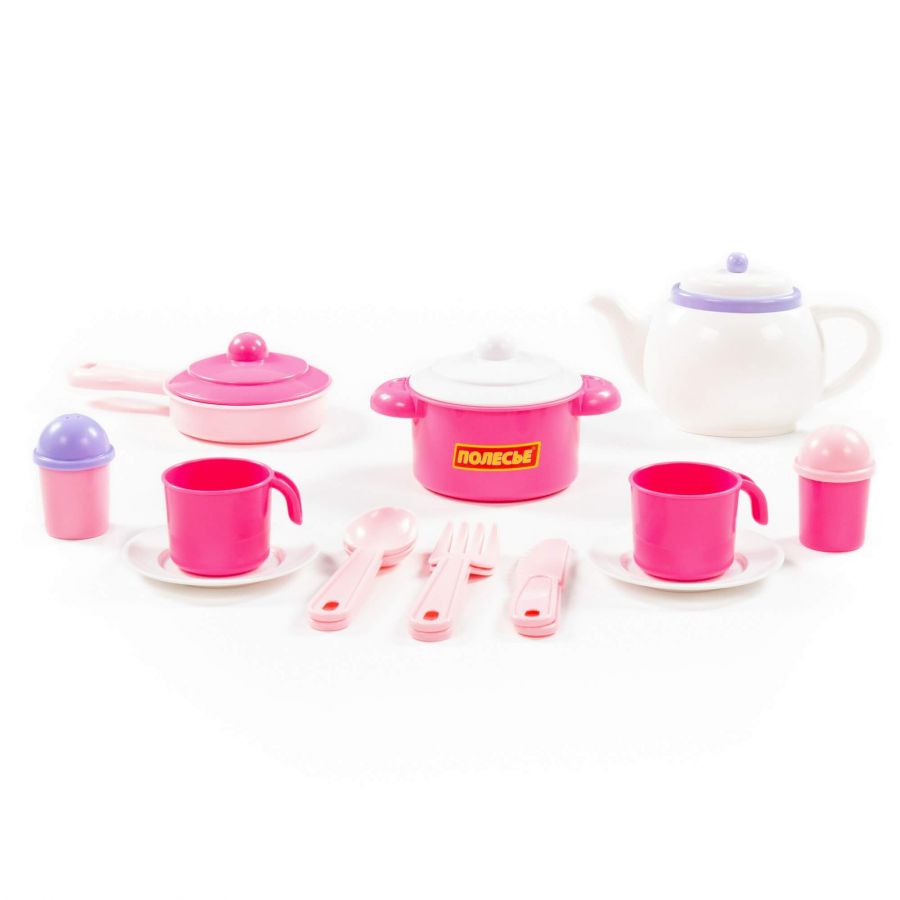 Набор детской посуды "Настенька" на 2 персоны (18 элементов) (в сеточке)