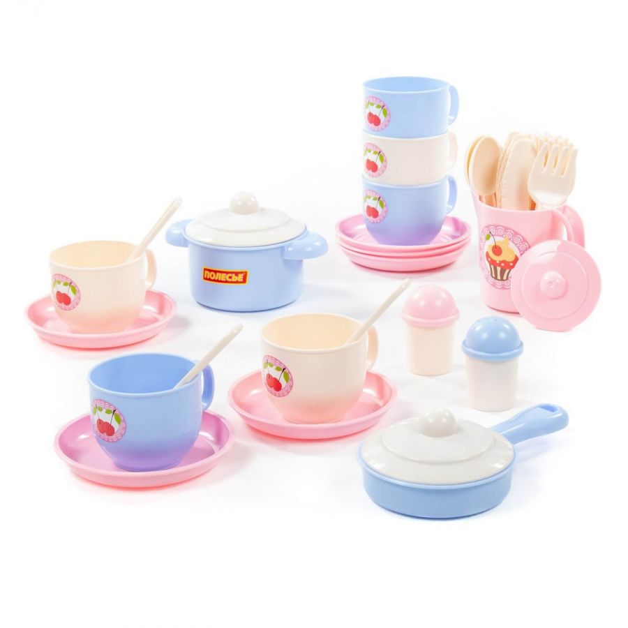 Набор детской посуды "Хозяюшка" на 6 персон (V5) (38 элементов) (в сеточке)