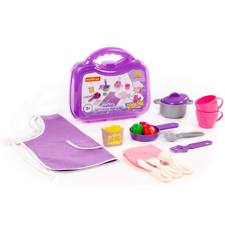 Набор детской посуды (19 элементов) (в чемоданчике малом)