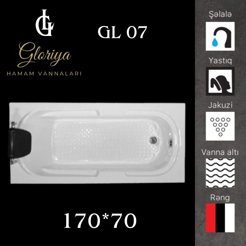 GLORİYA düz vannaları GL07 - 170*70 sm