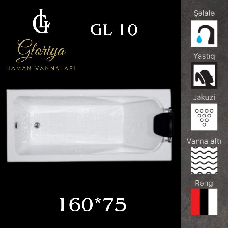 GLORİYA düz vannaları GL10 - 160*75 sm