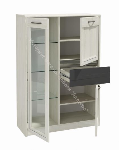 Тумба 45.13 Лиана, Ясень анкор светлый/Ясень графит/Патина