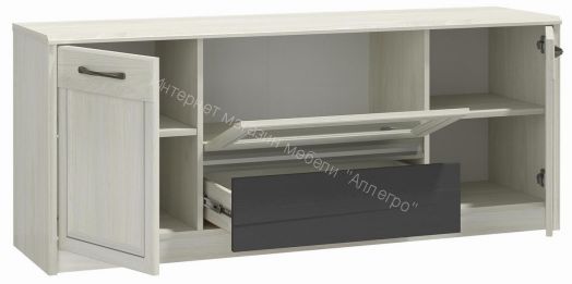 Тумба под ТВ 45.16 Лиана, Ясень анкор светлый/Ясень графит/Патина