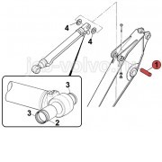 Палец крепления г/цилиндра ковша к рукояти [KRV1127] для JCB JS200W 