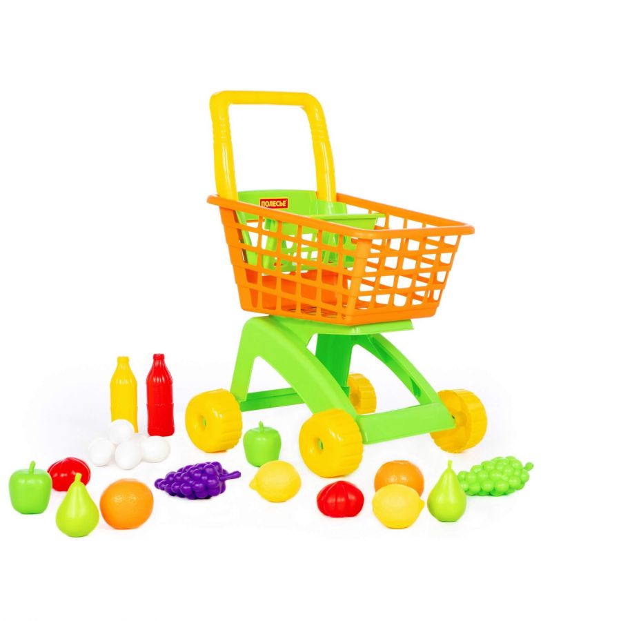 Тележка для маркета + набор продуктов №6 (19 элементов)