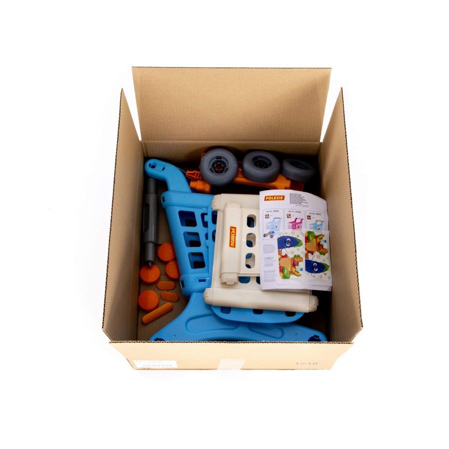 Тележка для маркета "Натали" (голубая) (в несобранном виде)