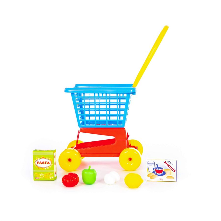 Тележка "Supermarket" №1 + набор продуктов №2 (в сеточке)