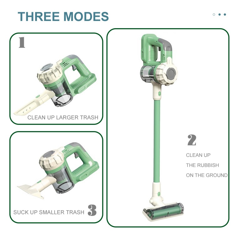 Пылесос беспроводной детский 3 в 1 с двумя насадками для разного вида уборки (LD669)