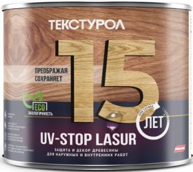 Защита и Декор Древесины Текстурол UV Stop Lasur 0.75л Бесцветное с Двойной Защитой от Ультрафиолетового Излучения