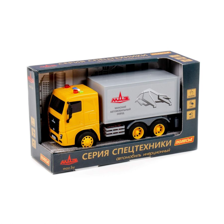 МАЗ, автомобиль-фургон инерционный (со светом и звуком) (в коробке)