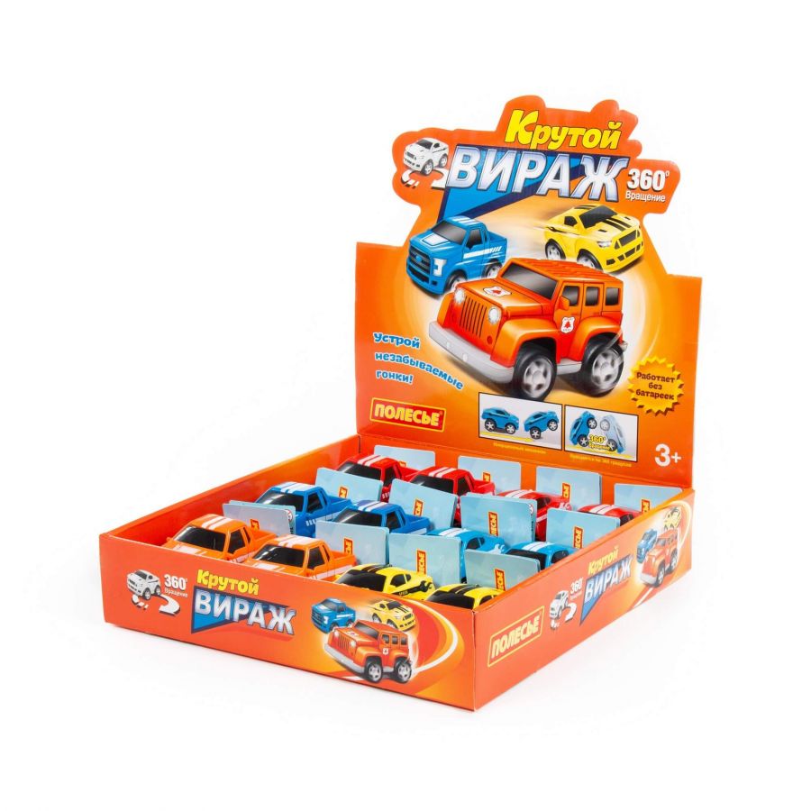 "Крутой Вираж", автомобиль инерционный (продается дисплеем 12 наборов)