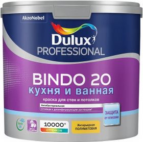 Краска для Кухни и Ванной Dulux Bindo 20 9л Полуматовая, Белая / Дюлакс