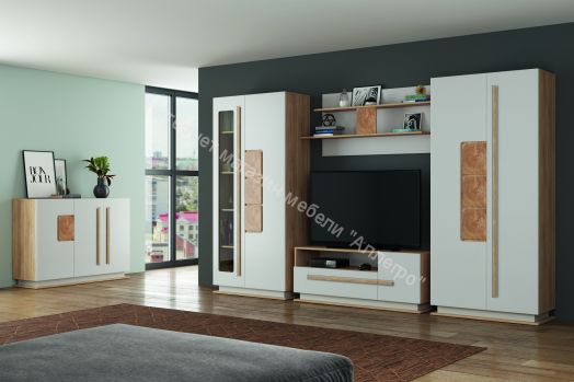 Шкаф для одежды 30.01 - 02 Дора New, Дуб сонома/Белый глянец