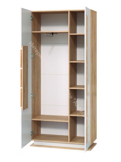 Шкаф для одежды 30.01 - 02 Дора New, Дуб сонома/Белый глянец