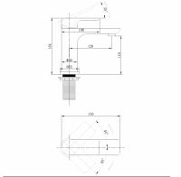 Смеситель для раковины ABBER Weiss Insel AF8010W белый-хром схема 2