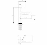 Черный матовый смеситель ABBER Wasser Kreis AF8110B для раковины схема 2