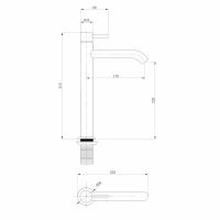 Черный смеситель ABBER Wasser Kreis AF8111B для раковины схема 2