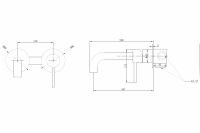 Смеситель ABBER Wasser Kreis AF8112B для раковины скрытого монтажа, черный матовый схема 2