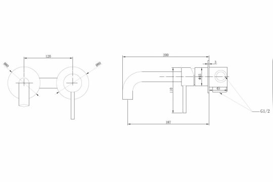 Смеситель ABBER Wasser Kreis AF8112B для раковины скрытого монтажа, черный матовый ФОТО