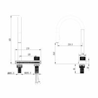 Смеситель ABBER Wasser Kreis AF8114 для кухни с выдвижной лейкой в 4 цветах схема 5