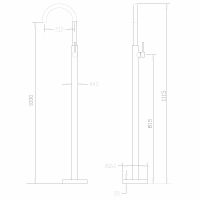 Смеситель ABBER Wasser Kreis AF8141B напольный для раковины, черный матовый схема 2