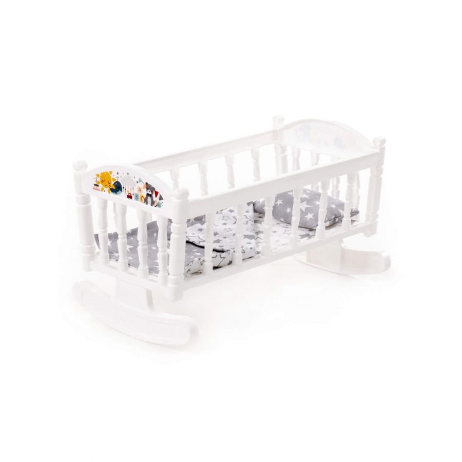 Кроватка-качалка сборная для кукол №4 (8 элементов) (в пакете)