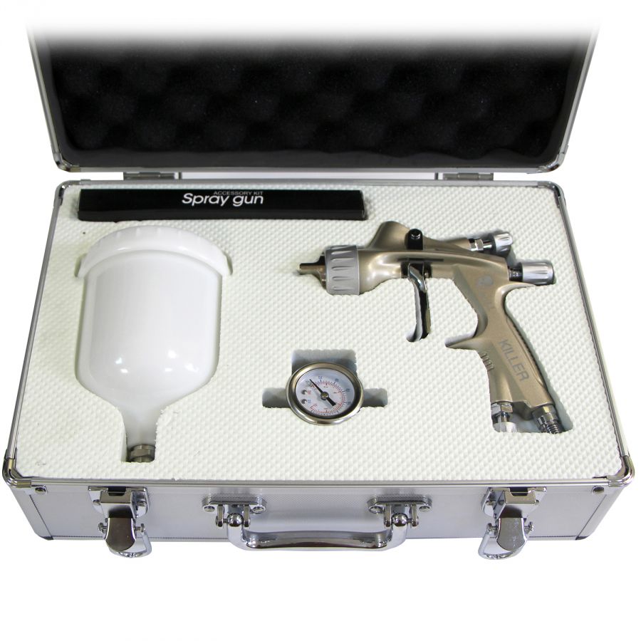 Краскопульт SKULL KILLER Spray gun  HVLP 1.3 с манометром в кейсе