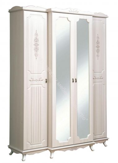 Спальный гарнитур Кантри (патина), Вудлайн кремовый/Сандал белый