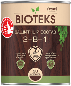 Защитный Состав 2-в-1 Текс Bioteks 2.7л не Требует Предварительного Грунтования для Наружных Работ / Текс Биотекс