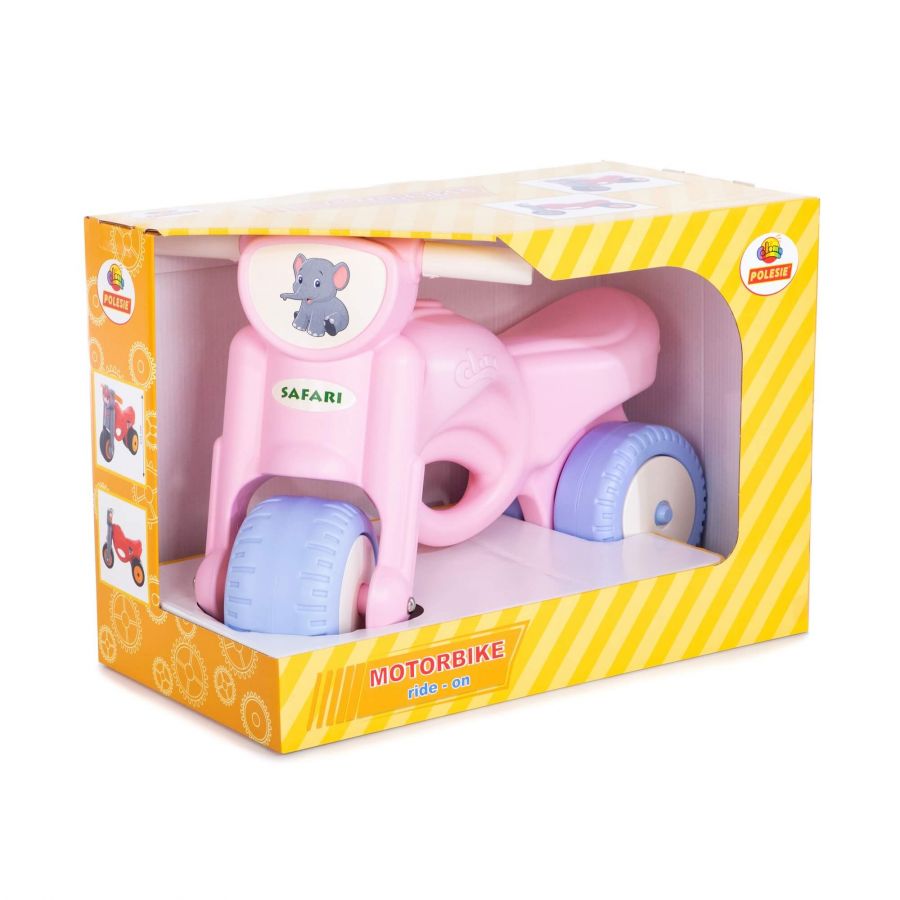 Каталка-мотоцикл "Мини-мото" сафари (розовая) (в коробке)