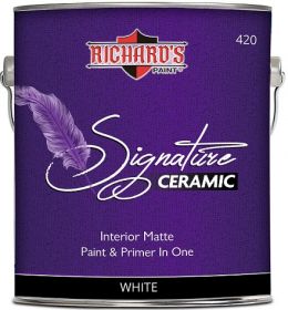 Краска Интерьерная Richards Paint 420 Signature Ceramic Matte 3,78л Белая, Матовая для Внутренних Работ / Ричардс.