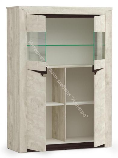 Шкаф комбинированный 33.15 Лючия, Бетон пайн белый/Венге