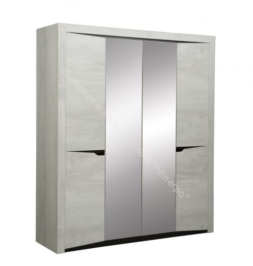 Шкаф для одежды 33.01 Лючия (4 - х дверный), Бетон пайн белый/Венге