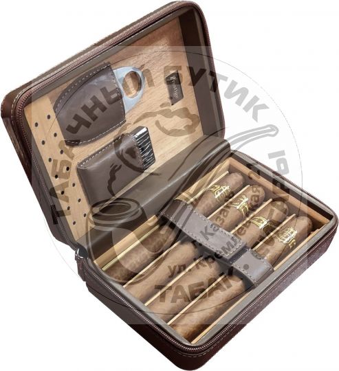 Дорожный хьюмидор Aficionado Manhattan Brown на 5 сигар.