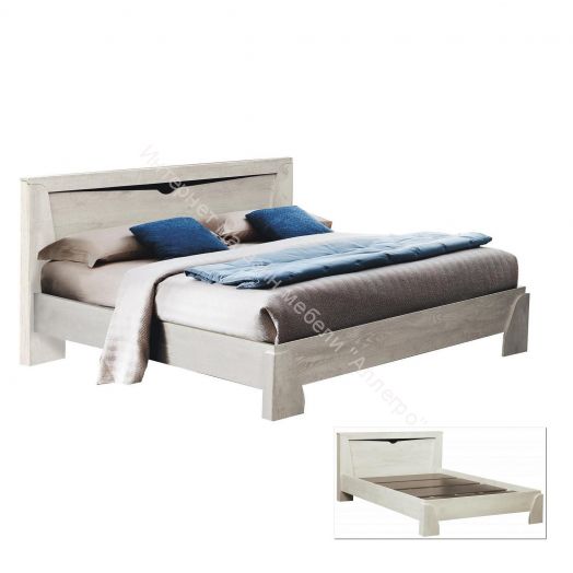 Кровать 33.08 Лючия c настилом (1200), Бетон пайн белый/Венге