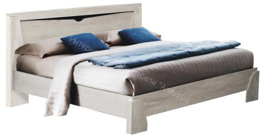 Кровать 33.08 - 02 Лючия c настилом (1600), Бетон пайн белый/Венге