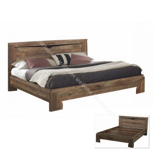 Кровать 33.08 - 02 Лючия c настилом (1600), Кейптаун/Венге