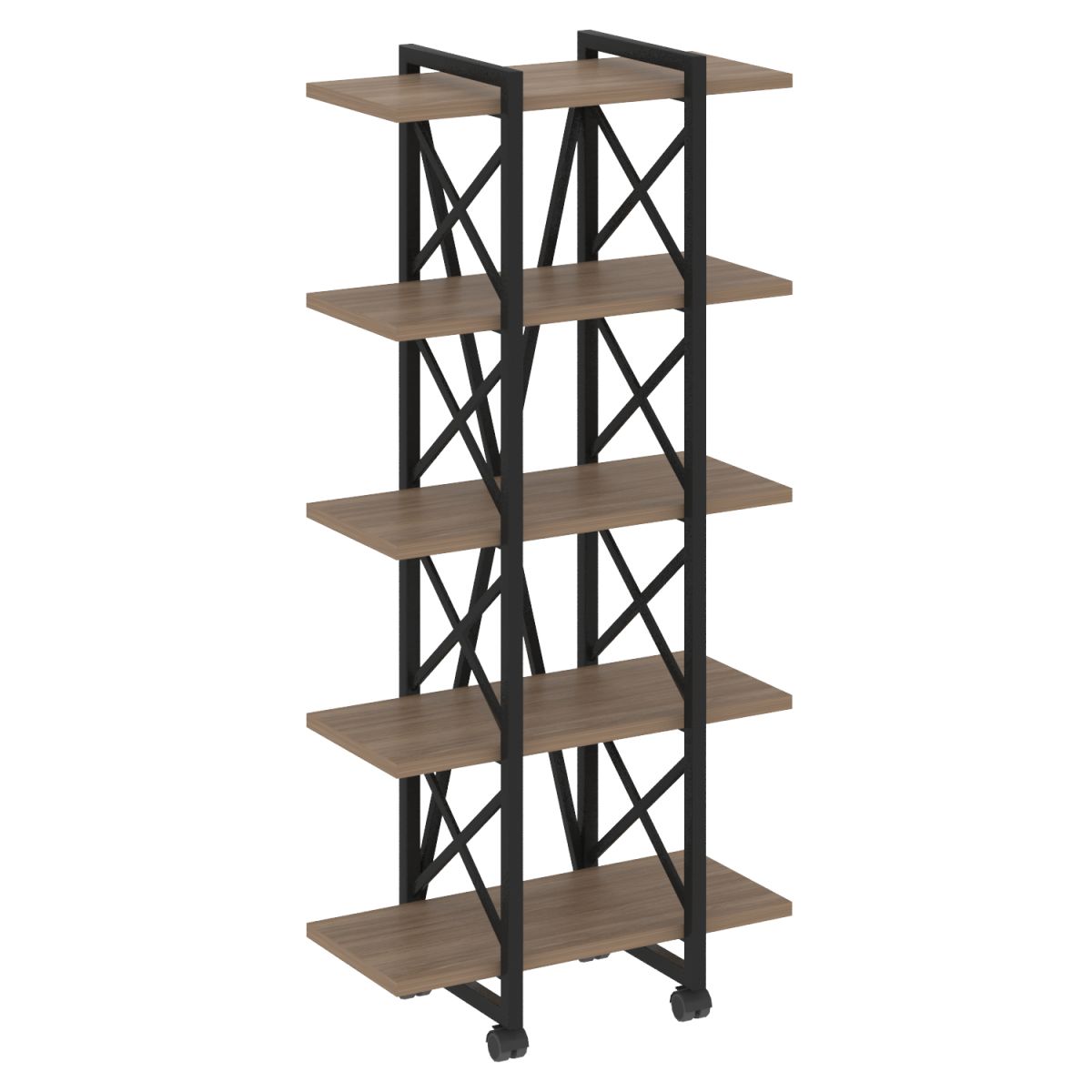 Стеллаж на колёсных опорах, 5 полок 800х400х1704 мм (ЛДСП Дуб аризона)