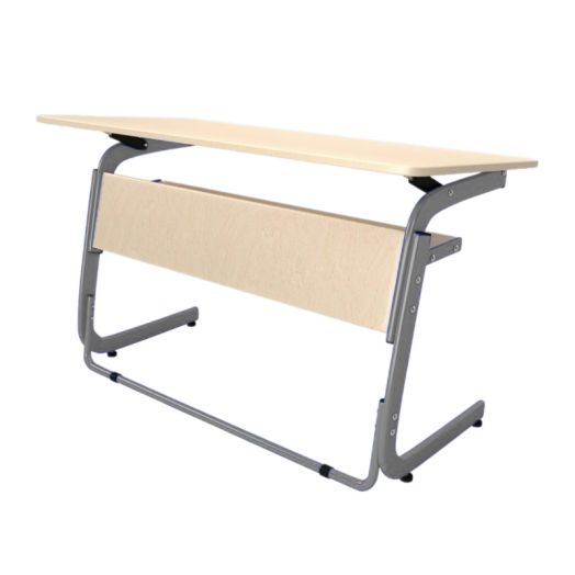 АТЛАНТ-ПРЕМИУМ Стол регулируемый 2-местный (Серый металлокаркас)