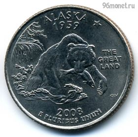 США 25 центов 2008 D Аляска