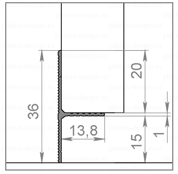 Тавр строительный 3615 чёрный анодированный, 6м