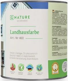 Краска Укрывная Gnature 460 Landhausfarbe 2.5л Белая, Цветная для Защиты, Обновления Деревянных Фасадов, Ограждений, Ветровых Досок, Вертикальных Поверхностей