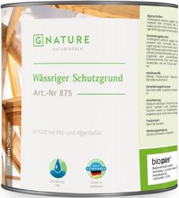 Грунт-Антисептик для Дерева Gnature 875 Wassriger Schutzgrund 0.75л Водный, Бесцветный, без Запаха для Внутренних и Наружных Работ.